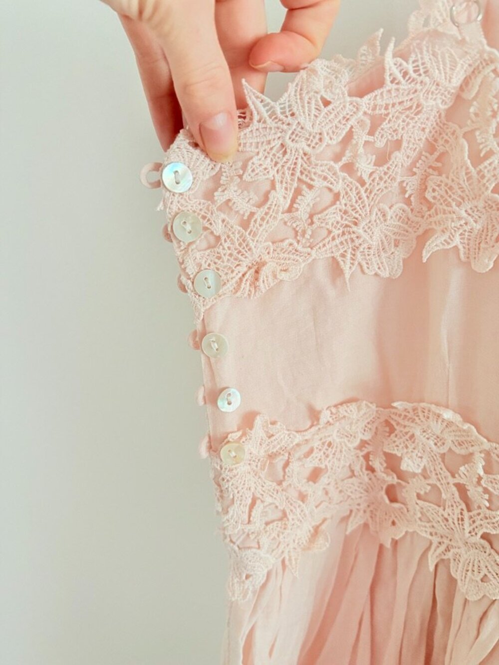 Caroline Constas Daisy Lace Maxi Dress NWT Floral Embroidered Pink Size Large - Picture 7 of 10